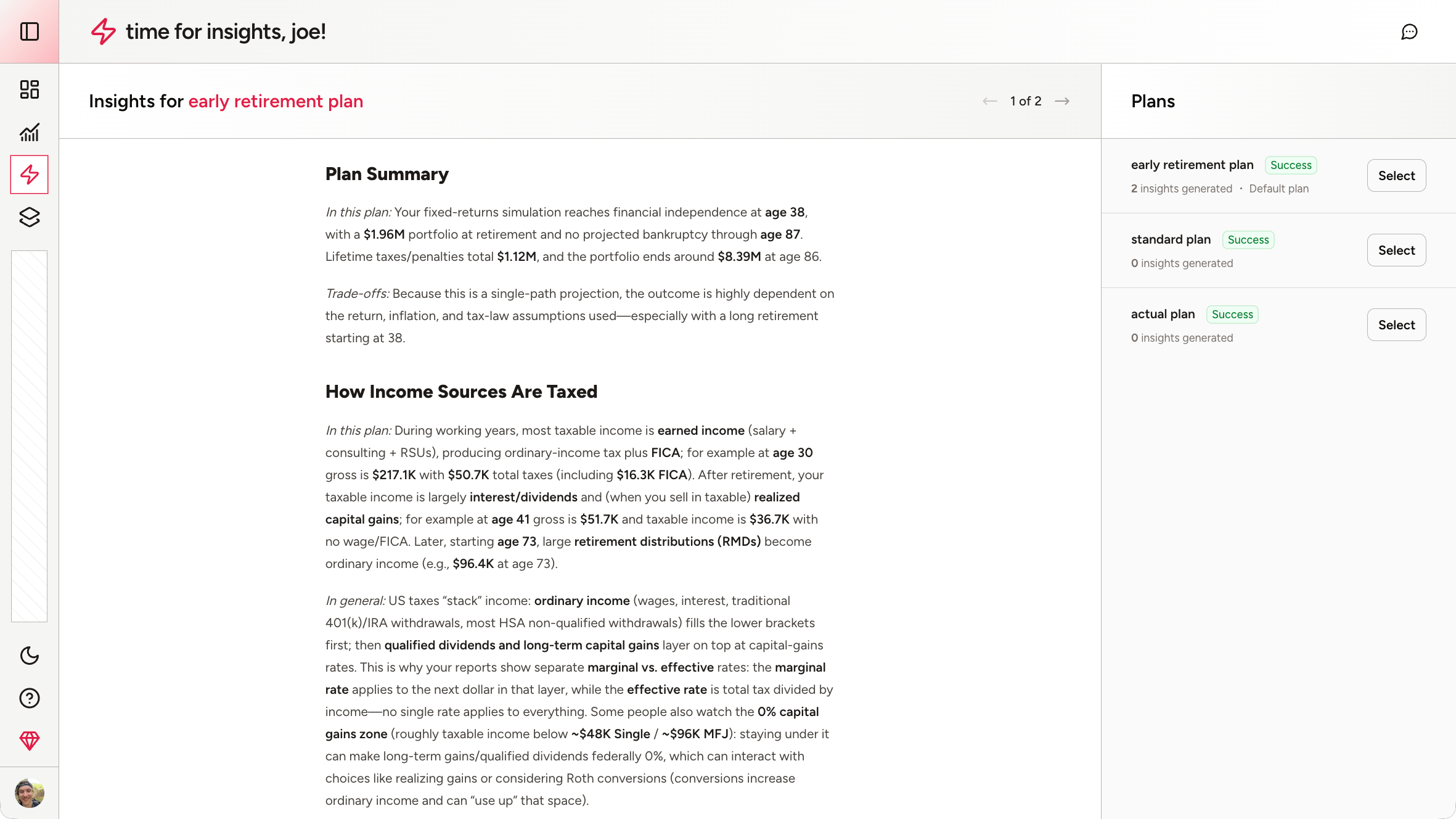 AI insights screenshot