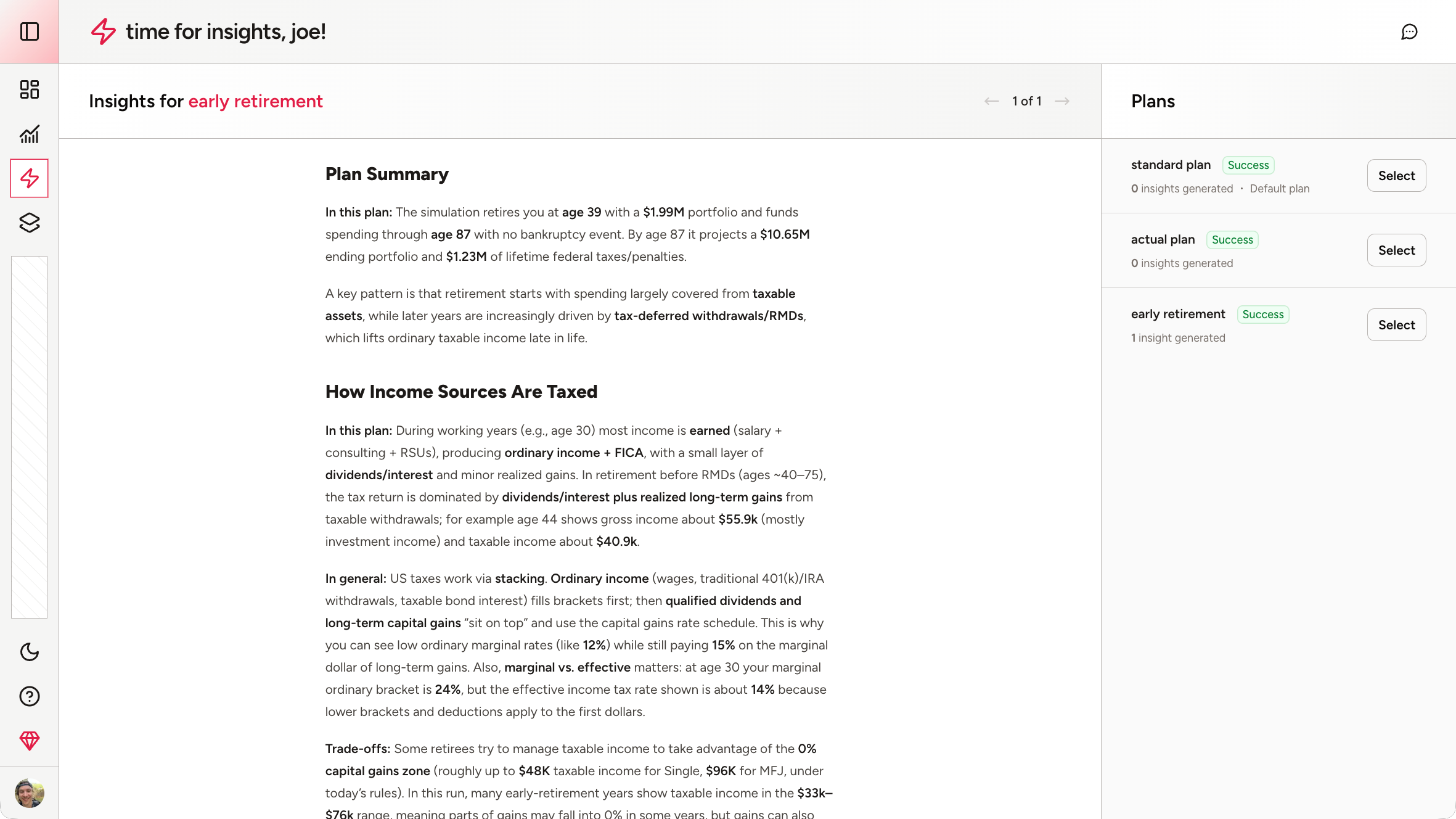 AI insights screenshot