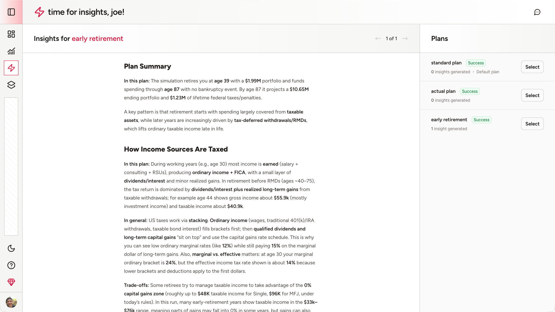 AI insights screenshot