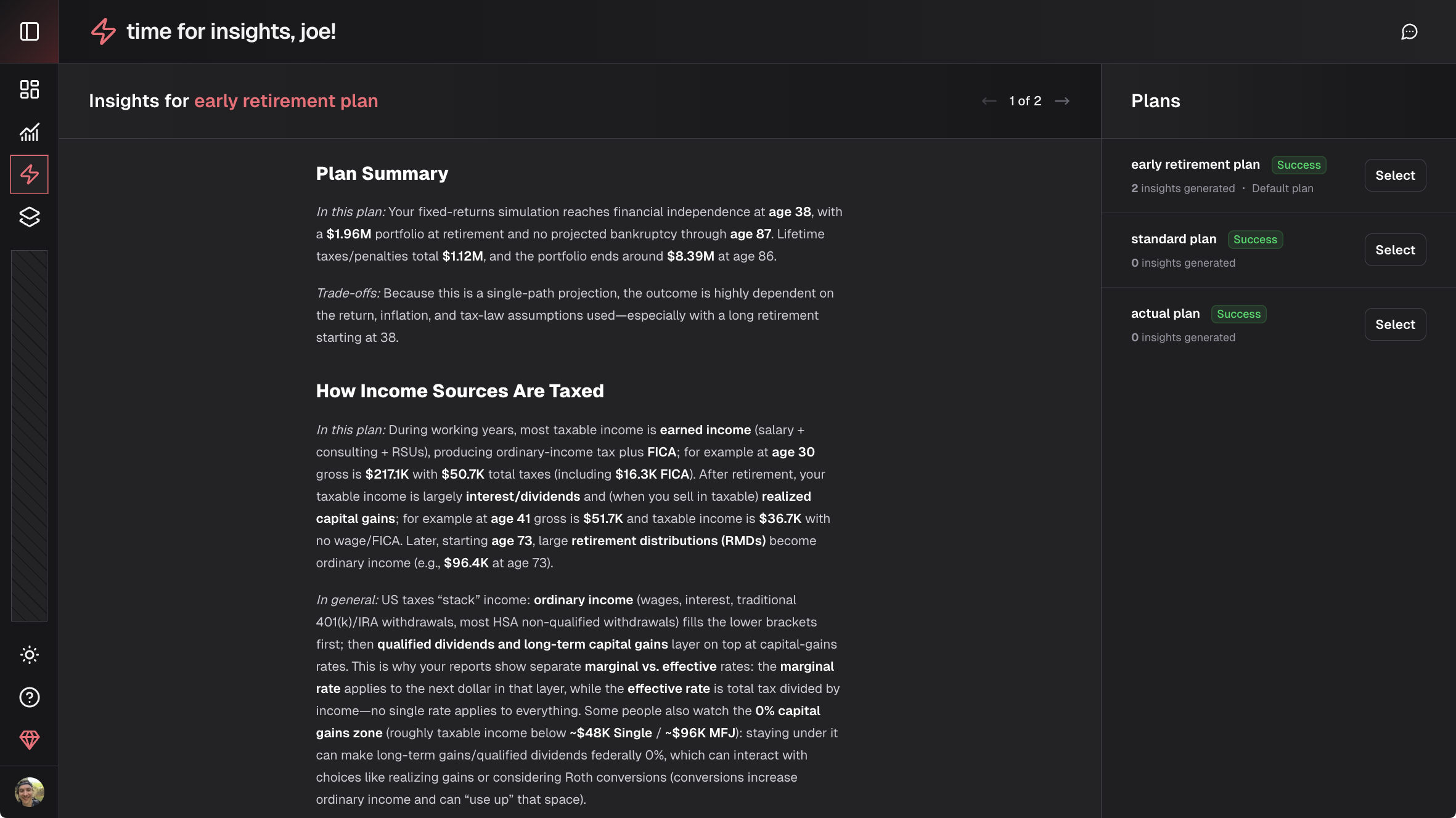 AI insights screenshot
