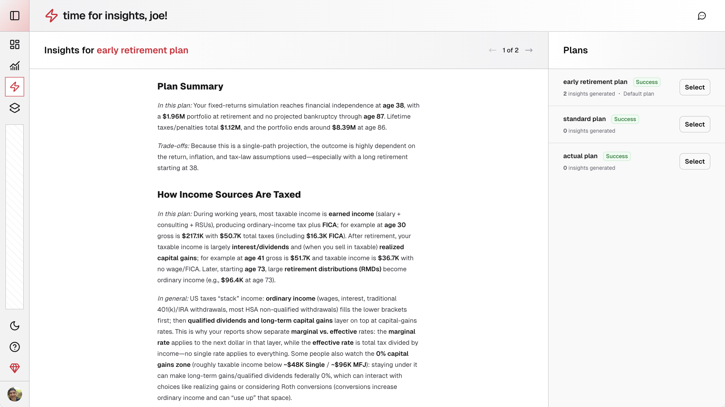 AI insights screenshot